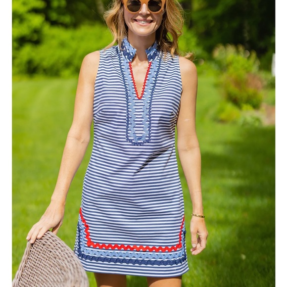 Sail to Sable Sleeveless Classic Tunic Dress with Ric-Rac Size Small - Picture 3 of 11